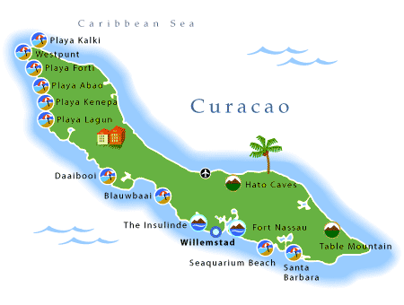Karte Curaçao